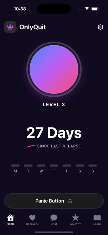 OnlyQuit iOS app home screen